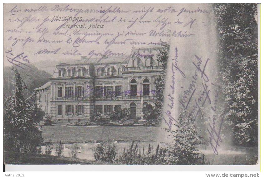 Litho Meiningen Erbprinzliche Palais Sw 12.07.1907 Adolf Büchner - Meiningen