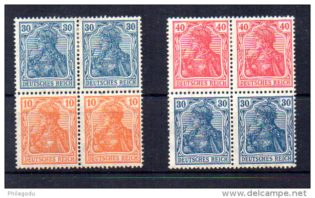 1920 Germania + 120-122-123* Extrait De Composition De Carnet - Unused Stamps