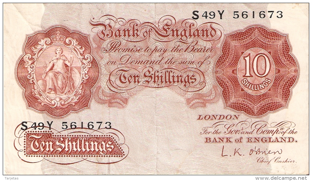 BILLETE DE REINO UNIDO DE 10 SHILLINGS   (BANKNOTE) - 10 Schilling