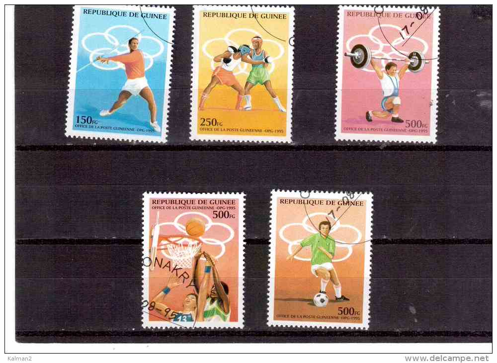 XX831   -     REP. DE GUINEE       -       USED COMPLETE SET    Y.T. NR. 1065A/1065E - Zomer 1996: Atlanta