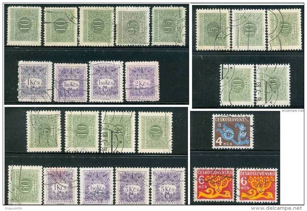 ● TCHECOSLOVAQUIE  - 1954   SERVIZI  -  N. 79 . . . Us. MULTIPLI - Cat. ? €  L. 763 /64 /65 /57  - - Timbres-taxe