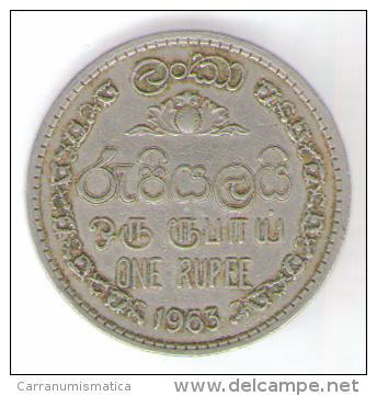 SRI LANKA 1 RUPEE 1963 - Sri Lanka