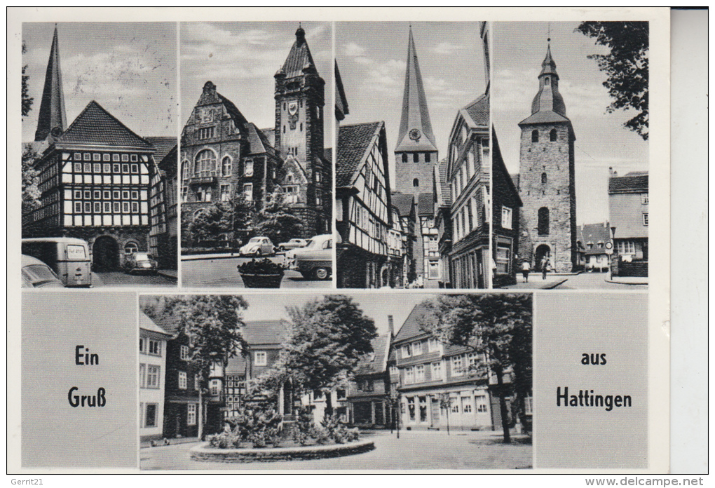 4320 HATTINGEN, Mehrbildkarte 1962, Aptierter Stempel - Hattingen