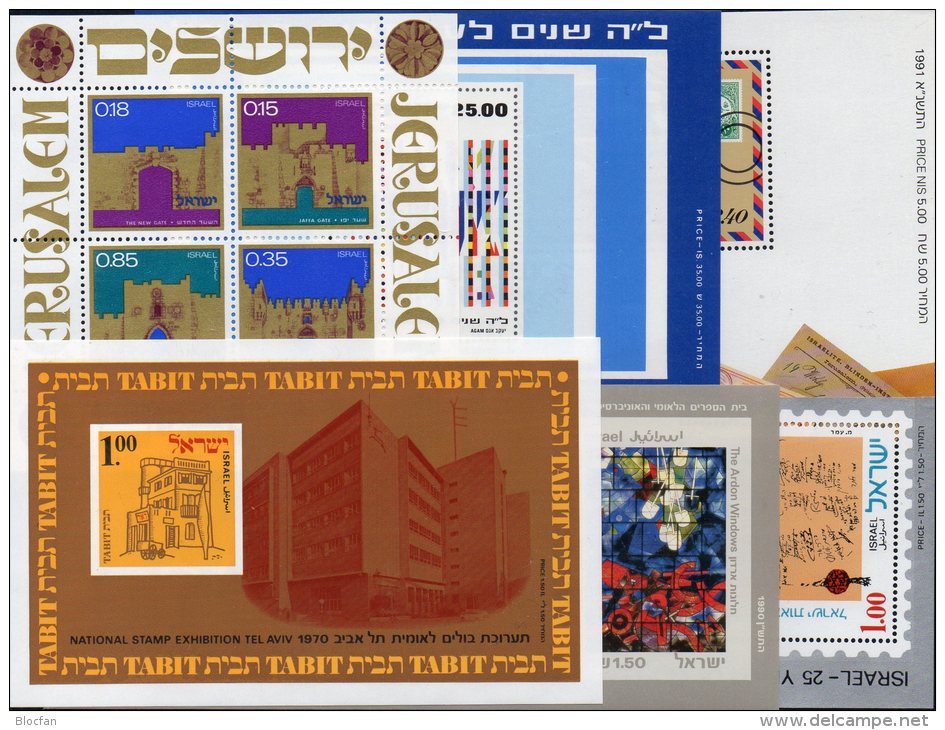 6 Topics Blocs History Israel Motiv-Blocks ** 111€ Kunst Kultur Bf M/s Various Thema Art Bloc Philatelic Sheet Of Asia - Collections, Lots & Series