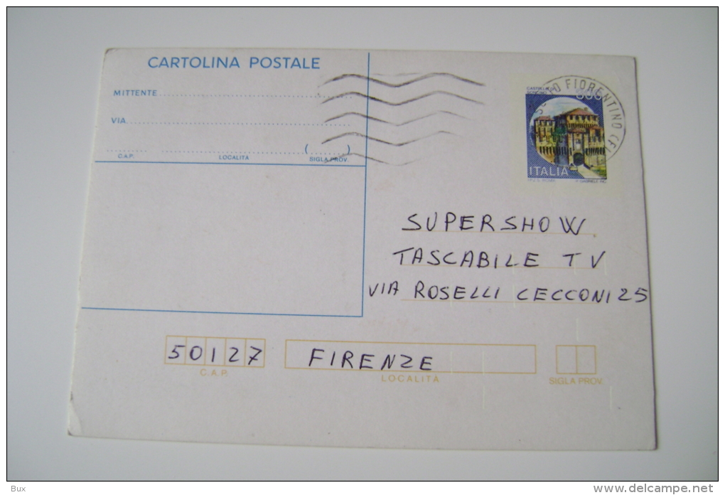 CARTOLINA POSTALE  CONCORSO TV CANALE 5  SUPERSHOW TASCABILE RITAGLIO APPLICATO FIRENZE - Altri & Non Classificati