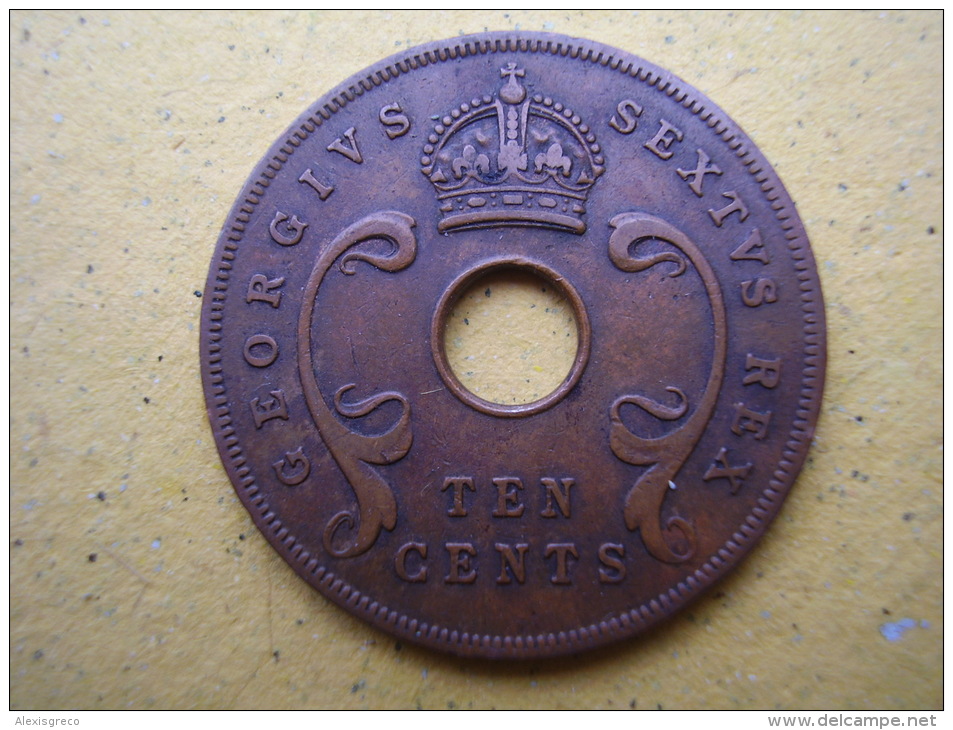 BRITISH EAST AFRICA USED TEN CENT COIN BRONZE Of 1952 - George VI. - Colonie Britannique