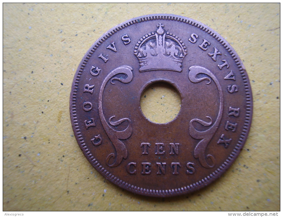 BRITISH EAST AFRICA USED TEN CENT COIN BRONZE Of 1952 - George VI. - Britische Kolonie