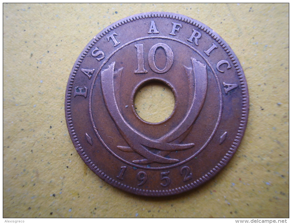 BRITISH EAST AFRICA USED TEN CENT COIN BRONZE Of 1952 - George VI. - Colonia Británica