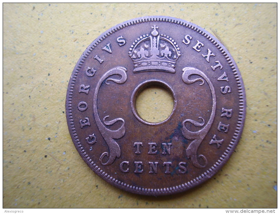 BRITISH EAST AFRICA USED TEN CENT COIN BRONZE Of 1952 - George VI. - Britische Kolonie