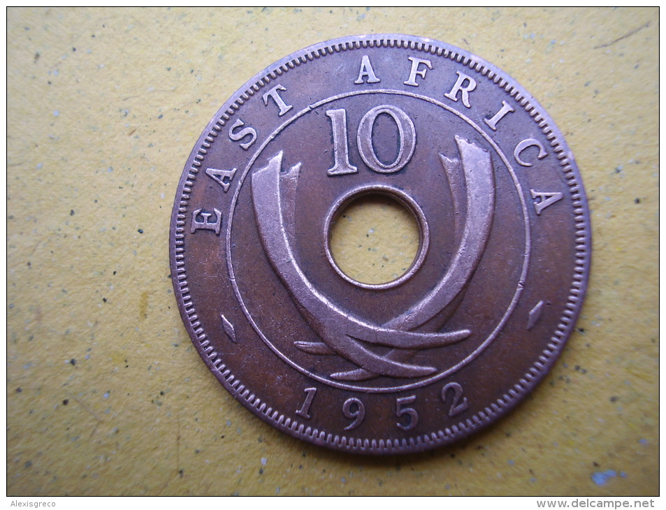 BRITISH EAST AFRICA USED TEN CENT COIN BRONZE Of 1952 - George VI. - British Colony