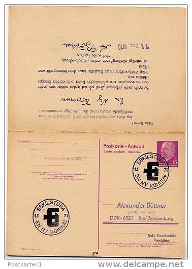 EN NY KOMMUN ESKILSTUNA 1971 In East German Postal Card With Reply  P 74 - Autres & Non Classés