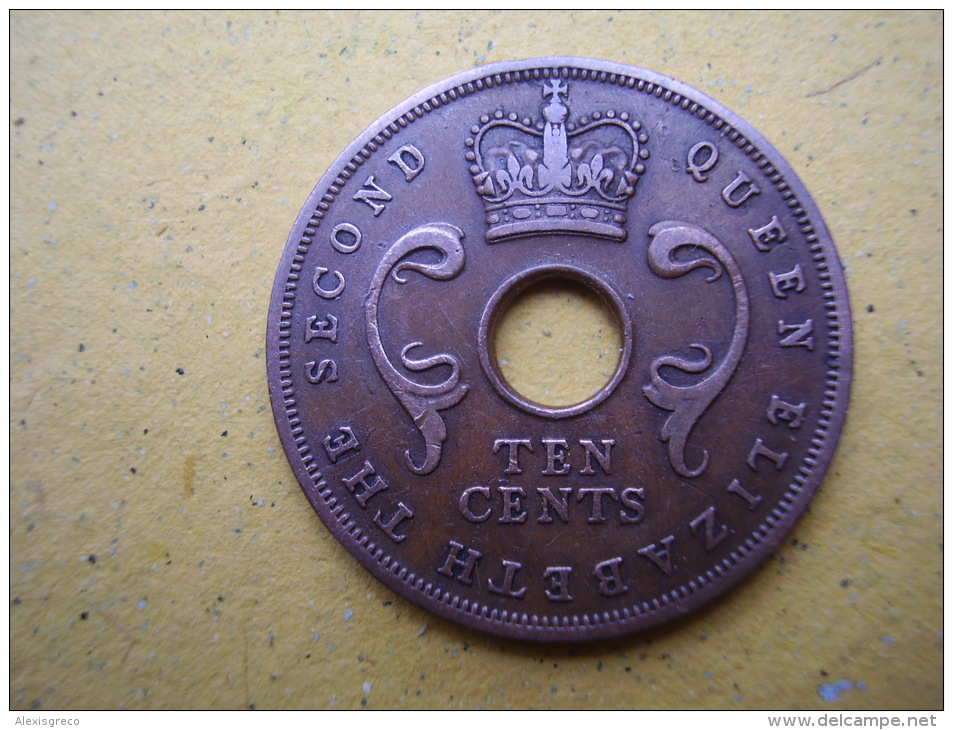 BRITISH EAST AFRICA USED TEN CENT COIN BRONZE Of 1956 - George VI. - Britische Kolonie