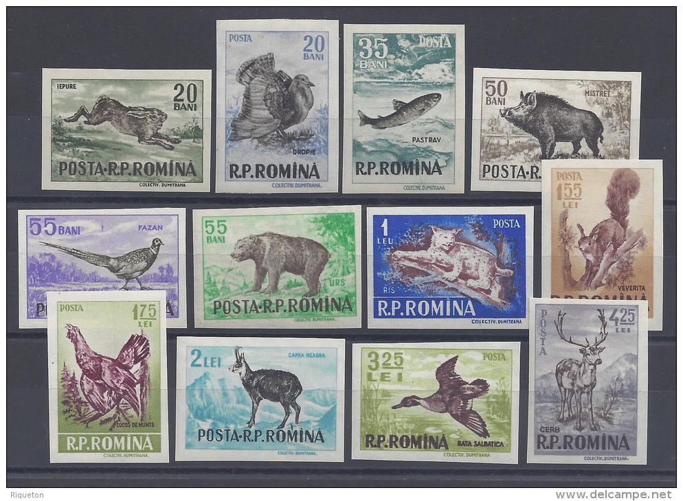 ROUMANIE - 1956 - GIBIERS - ( Chasse & Pêche ) - SERIE N° 1438 à 1449 - X - XX - TTB - - Neufs