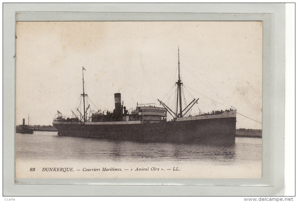 DUNKERQUE (59) / TRANSPORTS / MARINE / BATEAUX / COURRIERS / Courriers Maritimes / Amiral Olry - Dunkerque