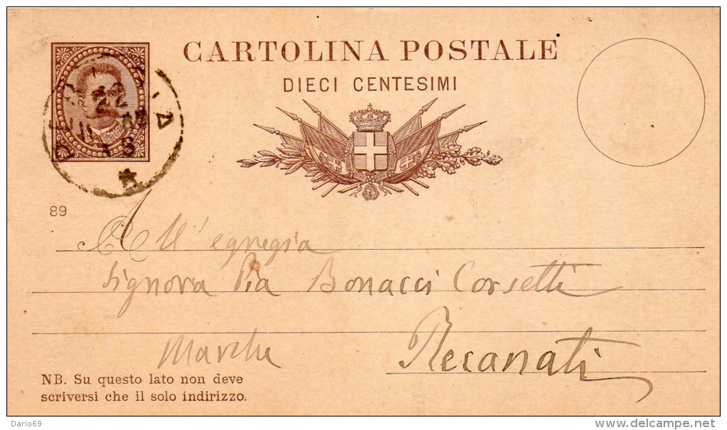 CARTOLINA CON ANNULLO PERUGIA - Stamped Stationery