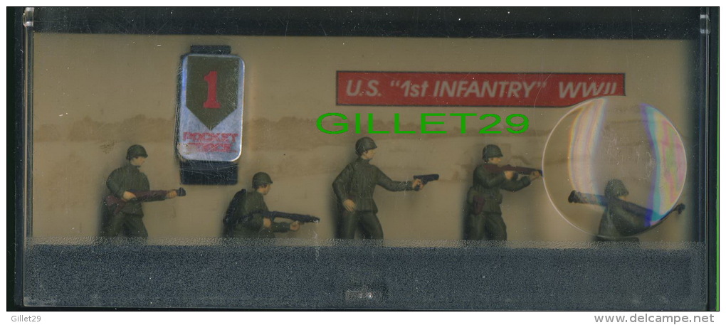 SOLDATS DE PLOMB - U.S. 1 St INFANTRY WWII - POCKET FORCE - 5 SOLDIERS - MONOGRAM MODELS INC, 1990 - - Figurines