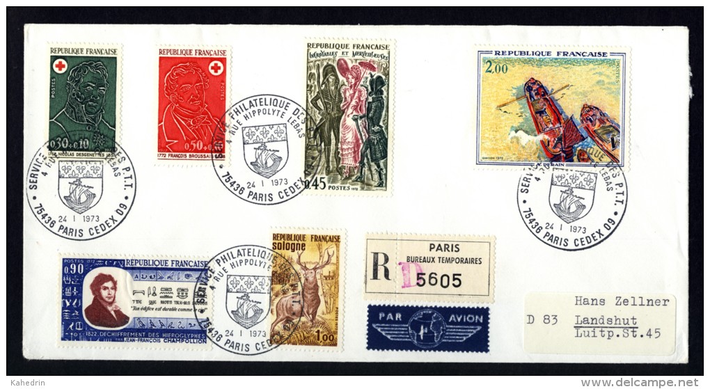 France 1972, Registered Cover To Germany, Service Philatelique Des P.T.T. - Cartas & Documentos