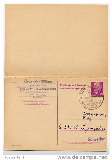 MINNESUTSTÄLLNIGNEN LJUNGSBRO 1970 On East German Postal Card With Paid Reply P74 - Sonstige & Ohne Zuordnung