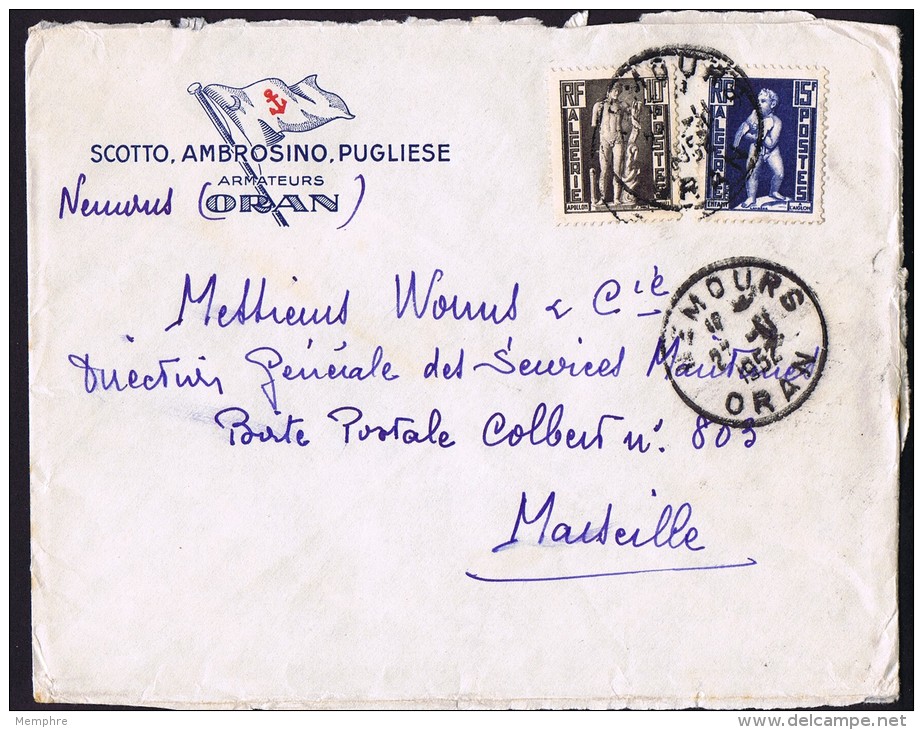 1952   Lettre Pour La France   Apollon Yv 288, Enfant à L'Aiglon Yv 290 - Covers & Documents