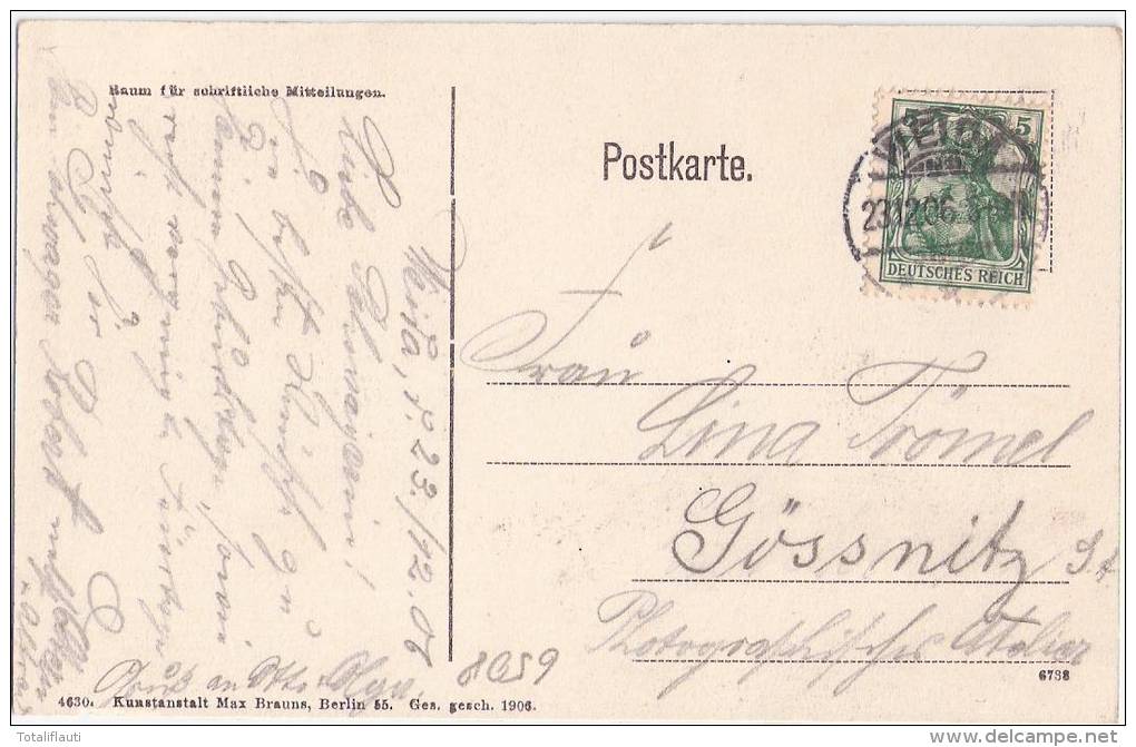 Gruss Aus Weida Kr Greiz Schloß Osterburg Jugendstil Mädchen 23.12.1906 Gelaufen - Weida