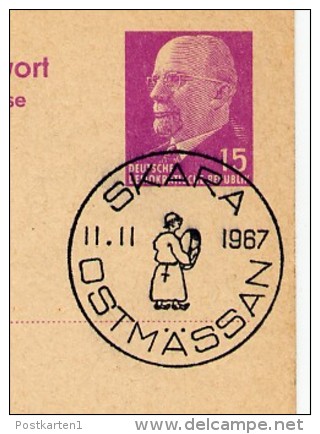 OSTMÄSSAN SKARA 1967 On East German Postal Card With Reply P74 - Autres & Non Classés