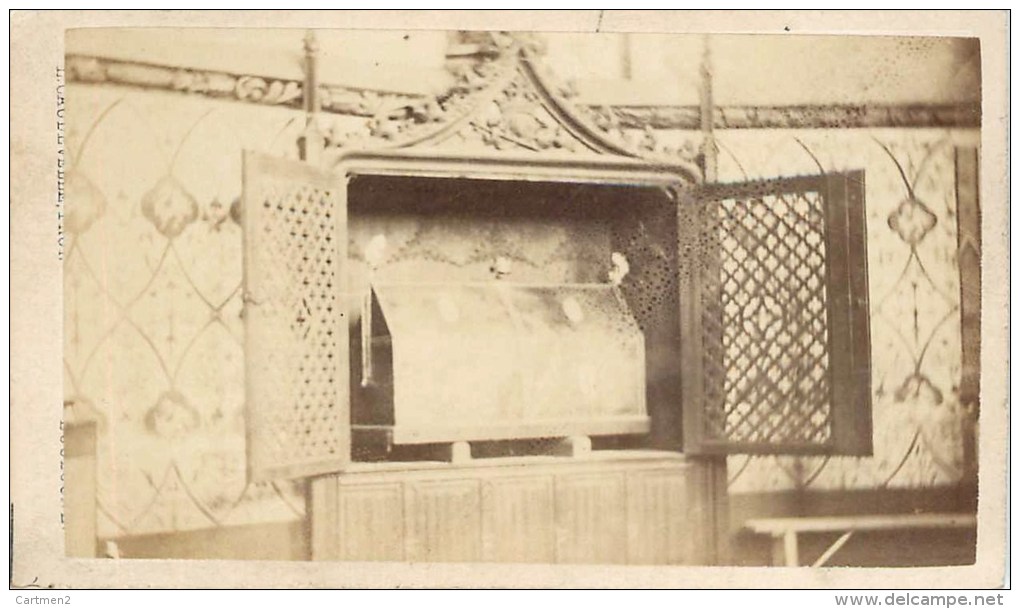 PHOTOGRAPHIE CDV 1870 : SAINT-JOSSE INTERIEUR TEMPLE EGLISE RELIQUE AUTEL COFFRE RELIGION PAR CAUDEVELLE PHOTOGRAPHE - Other & Unclassified