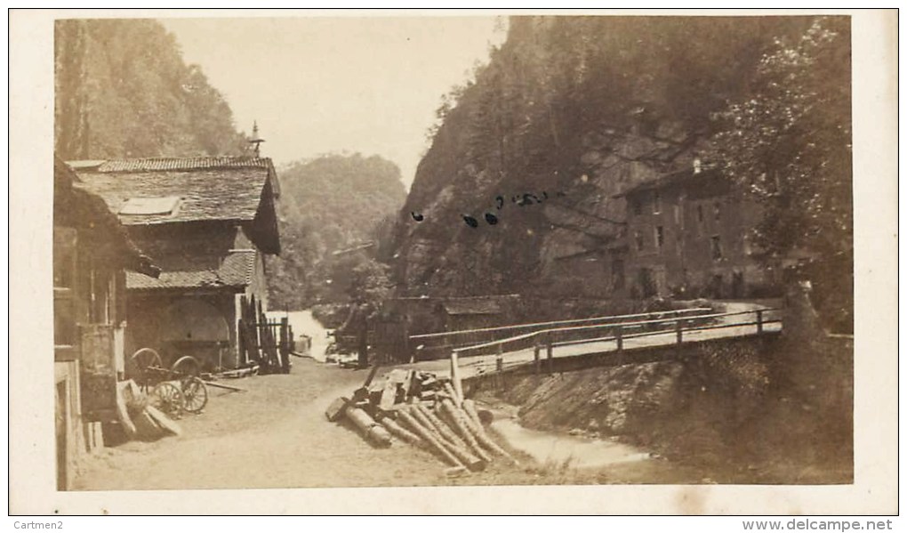 PHOTOGRAPHIE CDV 1870 : ALPHONSE DAVANE VILLAGE A LOCALISER EN ISERE OU SAVOIE PRES D´ALLEVARD PONT SCIERIE 38 - Other & Unclassified