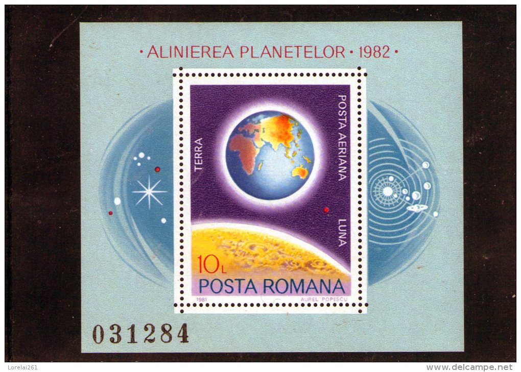 1981 - Alignament Rare Des Planetes Mi 181 Et Yv Bl 151 MNH - Unused Stamps
