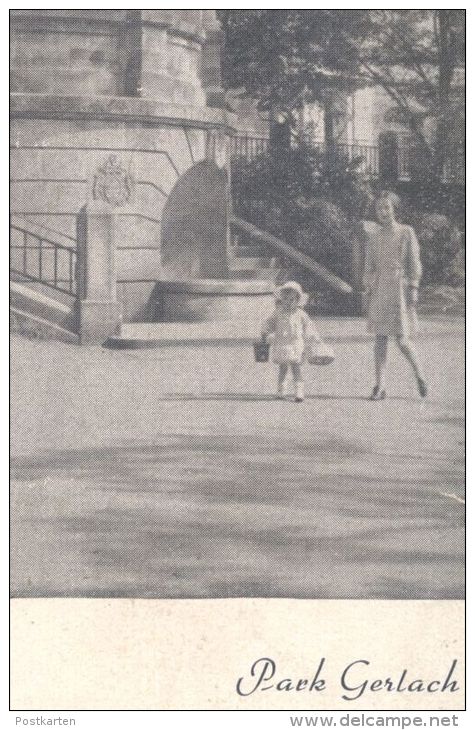 ALTE POSTKARTE DIFFERDINGEN PARK GERLACH DIFFERDANGE Frau Mädchen Kind Enfant Child Luxemburg Luxembourg Cpa Postcard - Differdingen