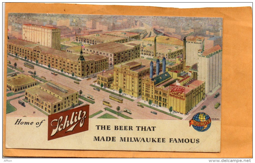 Schlitz Brewing Company Beer Milwaukee WI Old Postcard - Milwaukee