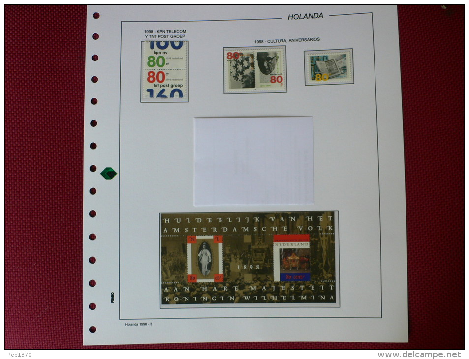 HOLANDA 1998 - THE NEDERLANDS - ALMOST COMPLETE YEAR Y EN HOJAS FILABO (SEE PHOTOS) - Años Completos