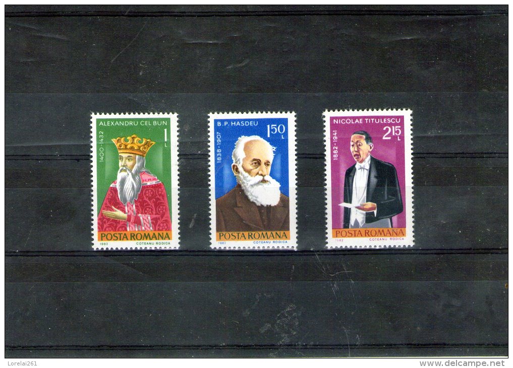 1982 - Anniversaires De Personnalites Mi 3845/3847 Et Yv  3369/3371 MNH - Ungebraucht