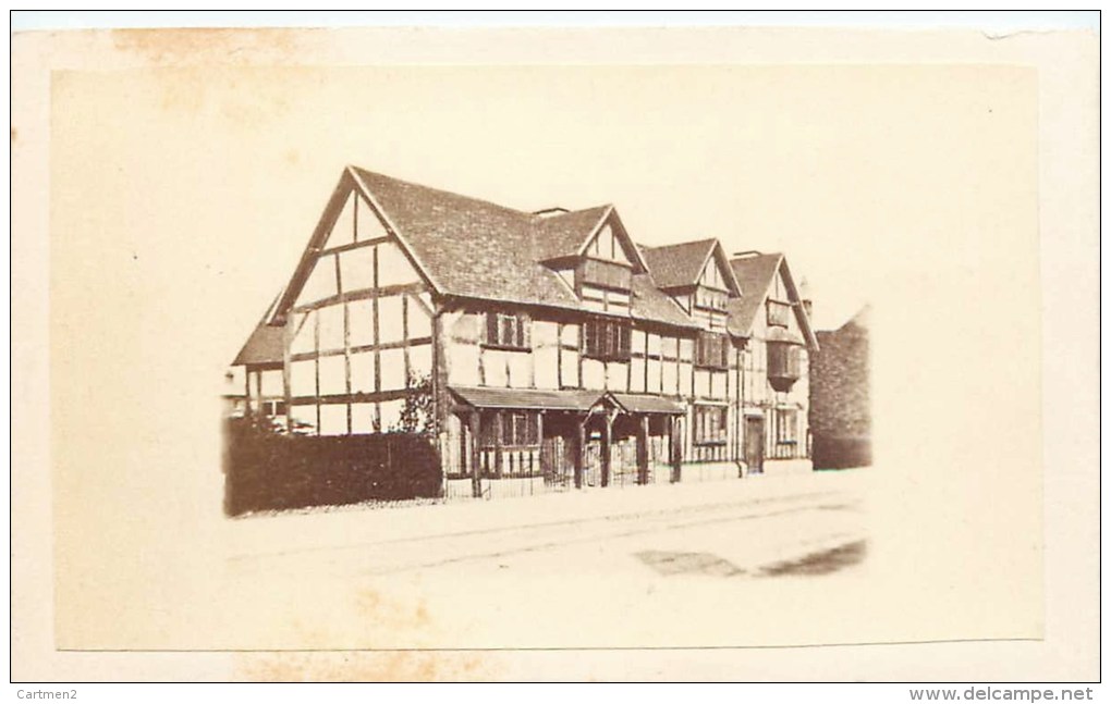 PHOTOGRAPHIE CDV 1870 :  STRATFORD ON AVON HOUSE WICH SHAKESPEARE WAS BORN ENLAND - Old (before 1900)