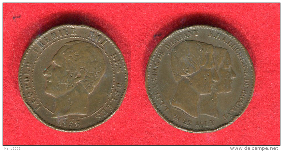 BELGIQUE - BELGIUM - LEOPOLD I - MODULE DE 10 CENTIMES  - WEDDING - MARIAGE DU DUC DE BRABANT 1853 - 10 Centimes