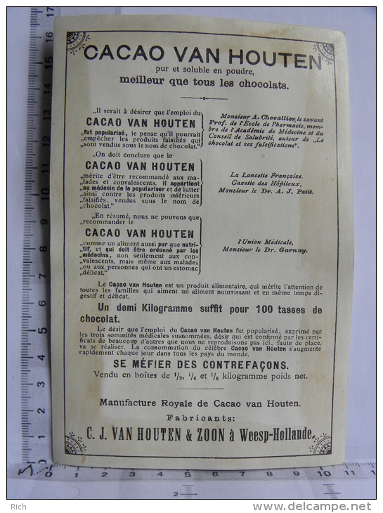 Chromo CACAO VAN HOUTEN - Scène D'enfants - Fillette Ombrelle - Van Houten