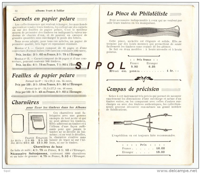 Prix Coutant Des Albums Yvert & Tellier Et Accessoires Philateliques Decembre 1936- 67 Pages BE10.5 X 17.5 Cm - Catalogues For Auction Houses