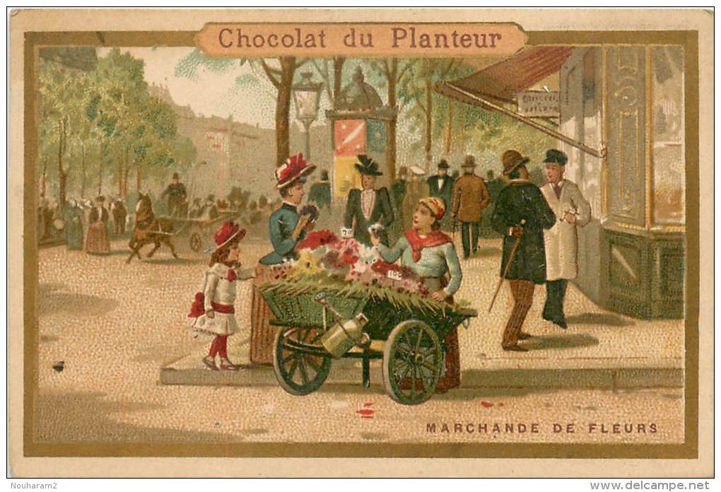 Chromos Réf. C109. Chocolat Du Planteur - Marchande De Fleurs - Autres & Non Classés