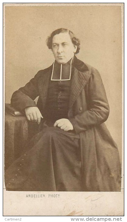 PHOTOGRAPHIE CDV 1870 : SAINT-ETIENNE PIERRE LOUIS CESSIER EVEQUE MISSIONAIRE CURE ABBE RELIGION ECCLESIASTIQUE ARGELIER - Anciennes (Av. 1900)