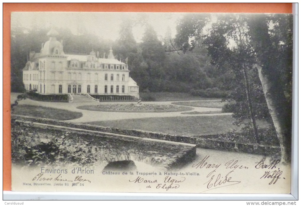 Cpa Precurseur Habay-la-vieille Chateau De La Trapperie Voyagé 1904 Timbre Entier Cachet Luneville Et Arlon - Habay