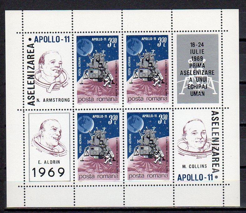 Romania 1969 / Apollo 11 / Block - Europe