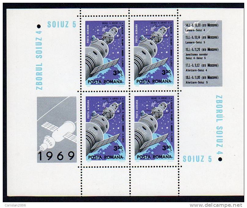 Romania 1969 / Souiz 4 - Soiuz 5 / Block - Europe