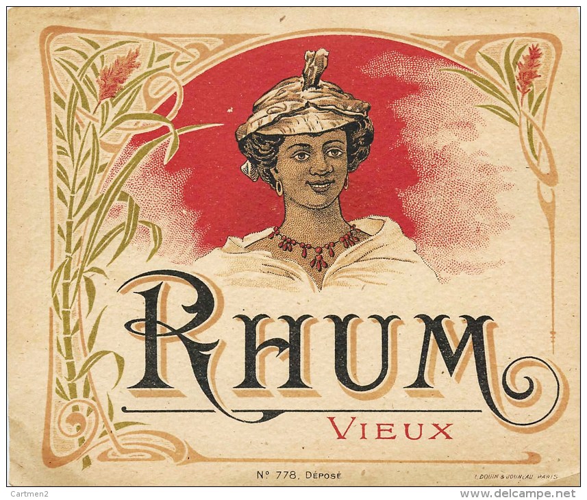 BELLE PUBLICITE ART NOUVEAU : RHUM VIEUX " NEGRESSE " ANTILLES MARTINIQUE GUADELOUPE GUYANE REUNION ALCOOL - Alcools