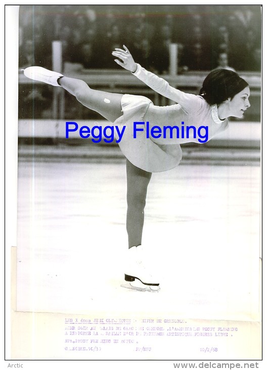 Photographie Argentique De Pressse 25 X 20 Cm Grenoble Jeux Olympiques Peguy Flemming  Médaille De D'or - Eiskunstlauf