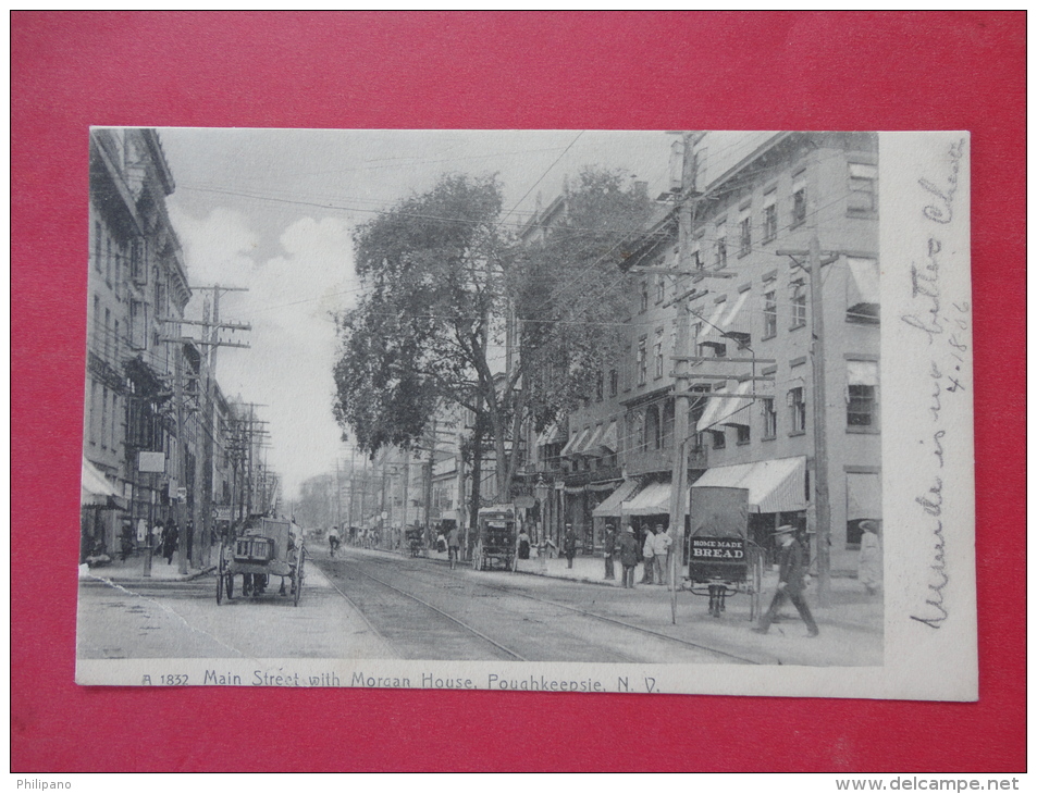 Rotograph----- New York > Poughkeepsie    Main Street   & Morgan House 1906 Cancel     Ref 958 - Albany