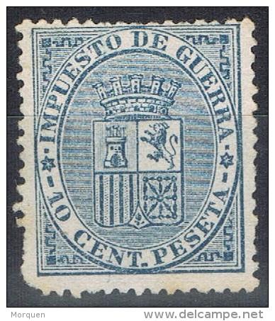 Sello 10 Cts Azul Impuesto Guerra 1874, Num 142 * - Impuestos De Guerra