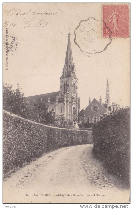 Cp , 72 , SOLESMES , Abbaye Des Bénédictins , L'Entrée - Solesmes