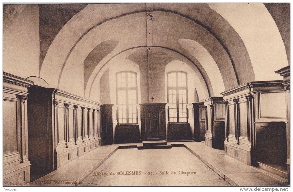 Cp , 72 , SOLESMES , Abbaye , Salle Du Chapitre - Solesmes