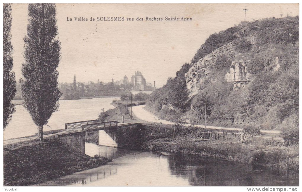 Cp , 72 , SOLESMES , La Vallée Vue Des Rochers Sainte-Anne - Solesmes