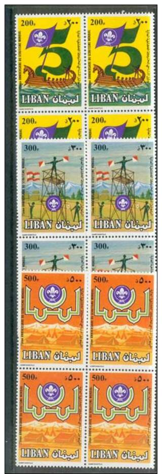 LEBANON 1983 75th Anniv Of Boy Scout Movement  BLK Of 4 MNH - Libanon