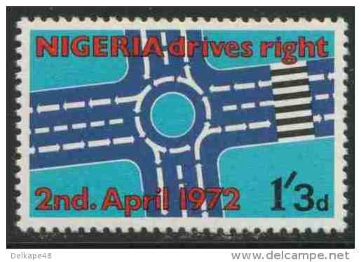 Nigeria 1972 Mi 263 ** Roundabout – Change To Driving On The Right – 2nd April 1972 / Diagramm Für Den Kreisverkehr - Altri (Terra)